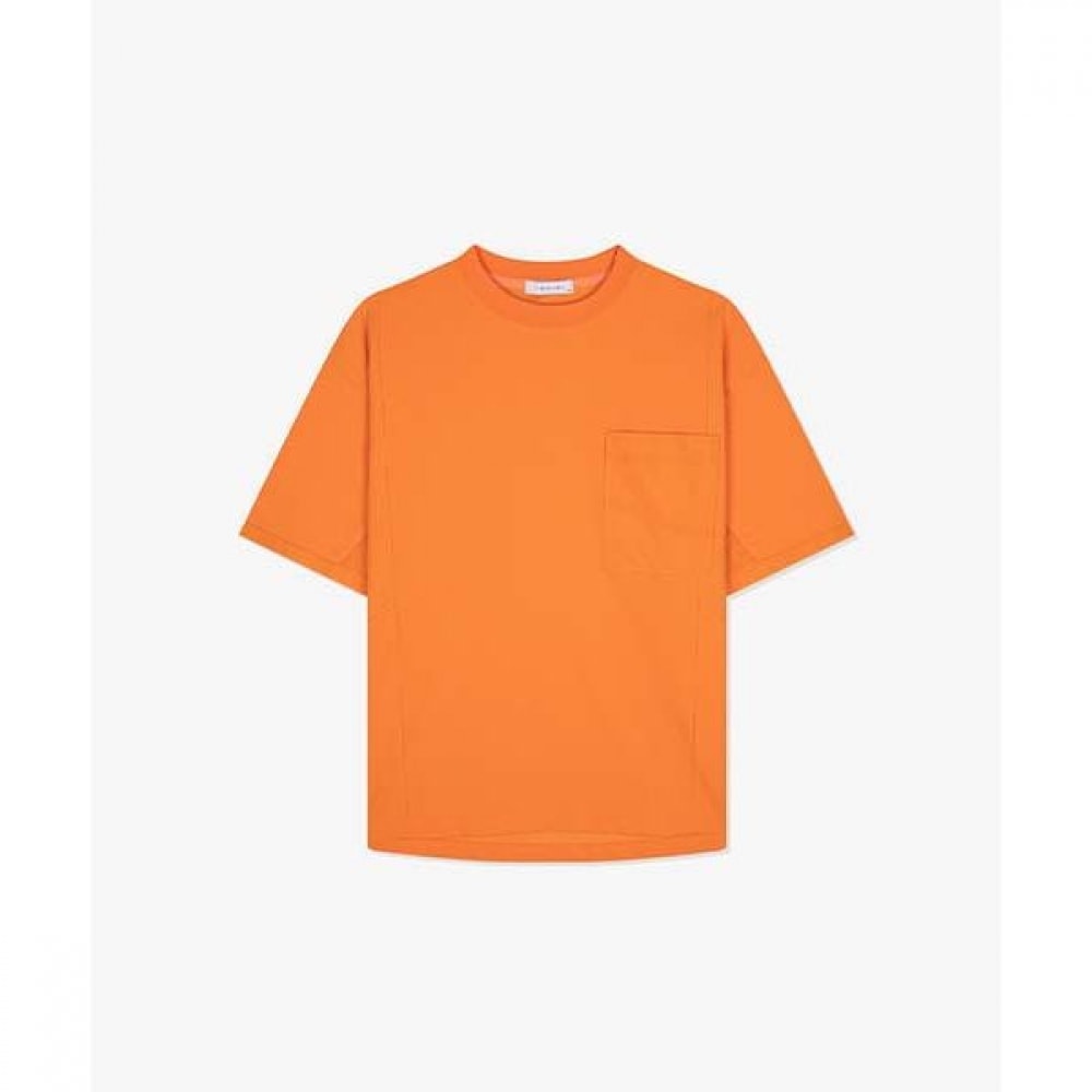 [リバークラッシュ] LKS41329オレンジオーバーフィットミックス半袖Tシャツ