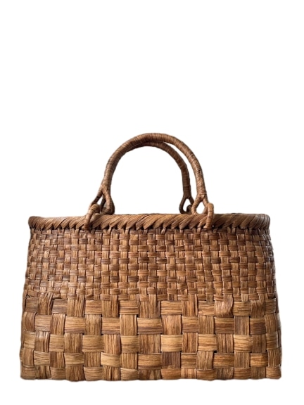 山葡萄 山葡萄かごバッグ 手作り 籠バッグ 市松編み 内布あり 和服バッグ ゆかたバッグ レディースバッグ (約)幅32本体高さ20マチ13cm