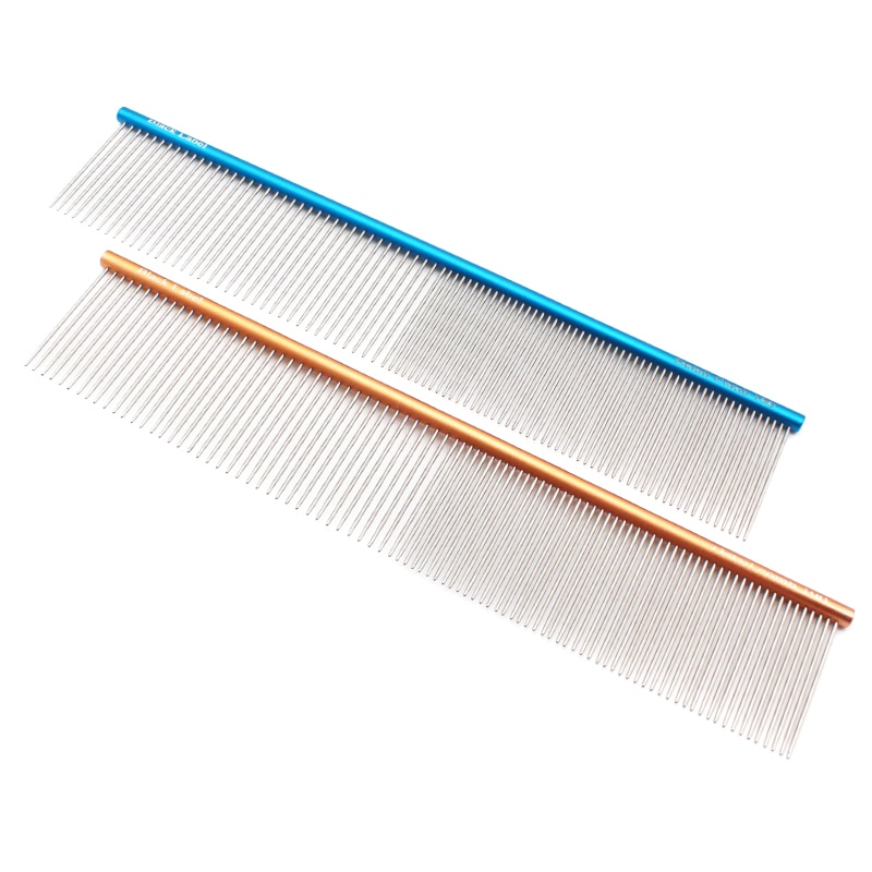 [DT-COMB]ジュラルミンディテールコーム ジュラルミン素材 ボリューム 顔カット 毛の流れ整理 マルチーズ ビション プードル テディベア もつれ毛 ブラシ 大型犬 小型犬 軽量