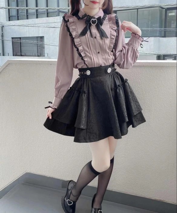 Rojita スカート地雷ジャカードプリーツお尻と股間をカバーする痩身 4630 ショートスカート