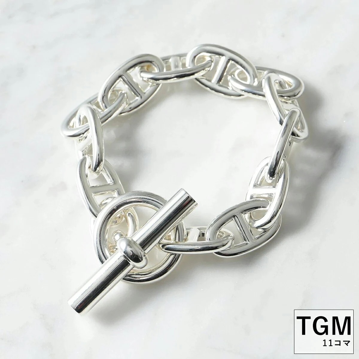 エルメス ブレスレット シェーヌダンクル TGM HERMES Chaine DAncre H101995B レディース 11コマ 腕輪 silver925 チェーン シルバー