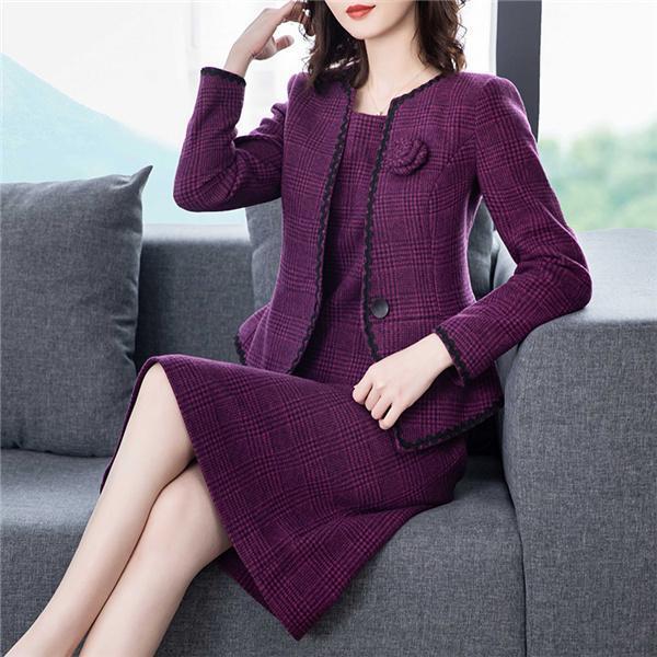 卒業式レディース2点セットノーカラーワンピーススーツ入学式卒園l式入園式服ママ服母お宮参り七五三スーツセレモニー