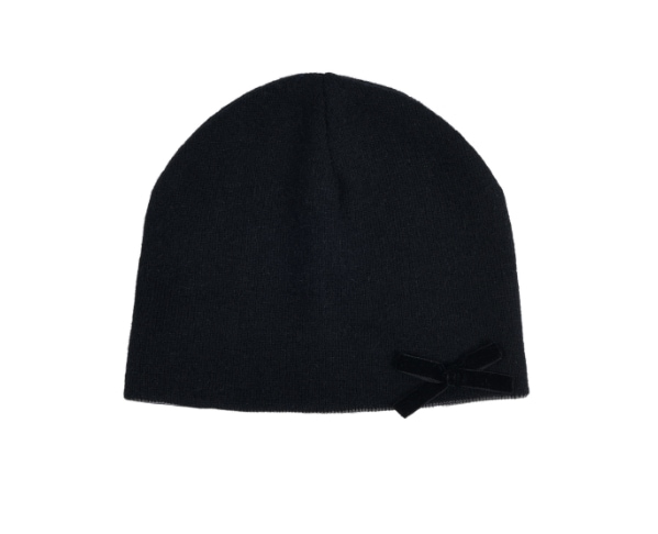 【aeae】 ANGORA RIBBON BEANIE : BLACK