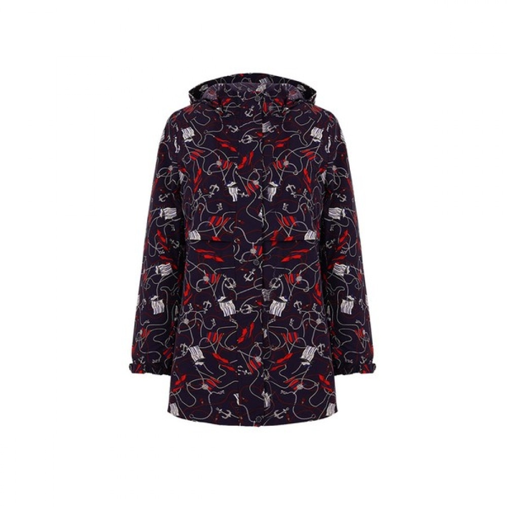 [クロコダイルレディ] ネイビーサマートラベルフード付きデタッチャブルジャンパーCLCMJP206