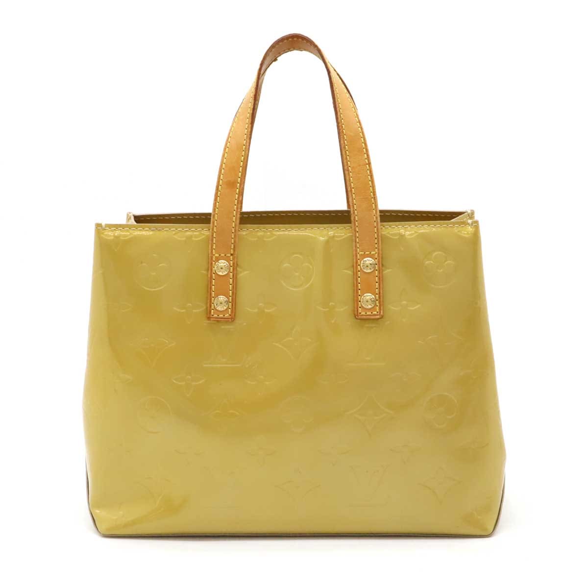 モノグラムヴェルニ リードPM ハンドバッグ トートバッグ ミニトート エナメル パテントレザー ベージュ M9114