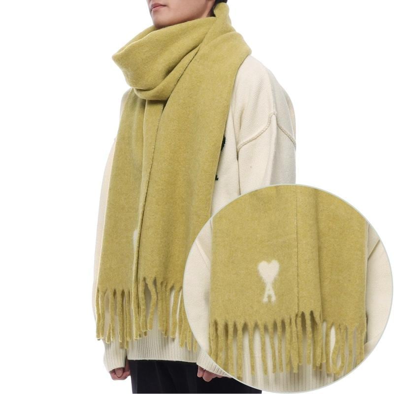 [] 25FW メンズ ハート ロゴ アルパカ マフラー (USF673 AW0004 399 M 25F)