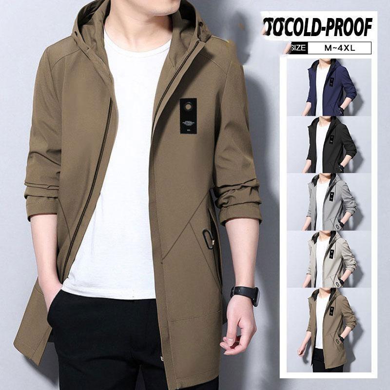 【即納】トレンチコート コート メンズ 春服 ジャケット 春コート スプリングコート フード付き アウター 前開き ビジネス 防風 秋 通勤 ゆったり スリム