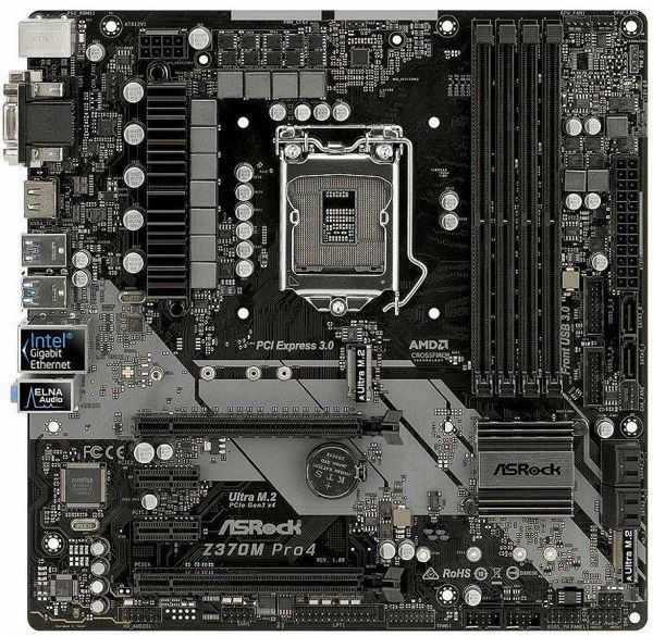 ASRock Z370M Pro4 LGA 1151 (300 Series) Intel Z370 HDMI SATA