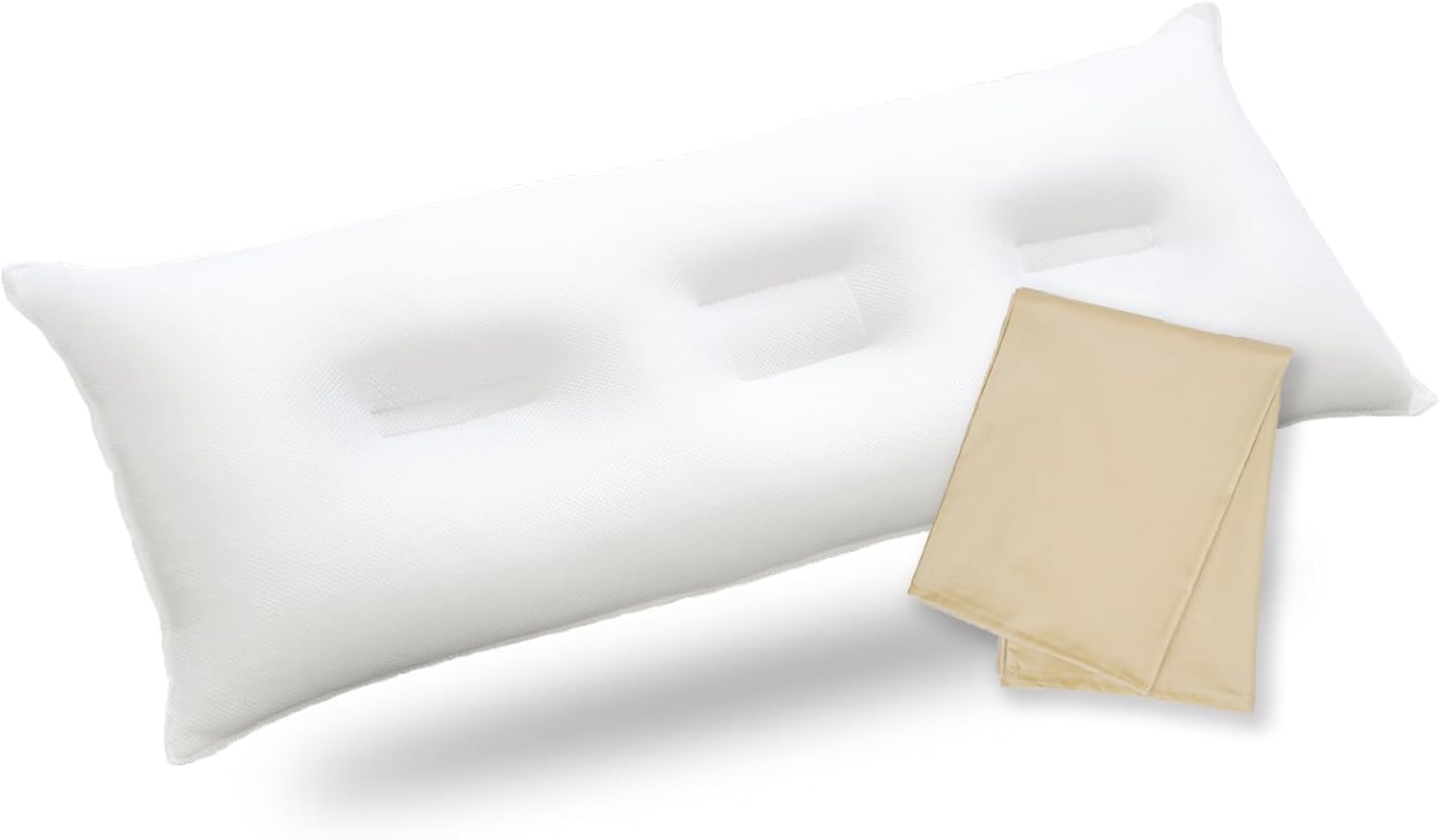 スーパーホテル仕様 枕 ハニカムコルマ枕 日本製 ロング枕 長い枕 長枕 安眠 頭が落ちない 100cm幅シングルベッドにぴったり (ベージュ a.10cm 枕カバー１枚付)