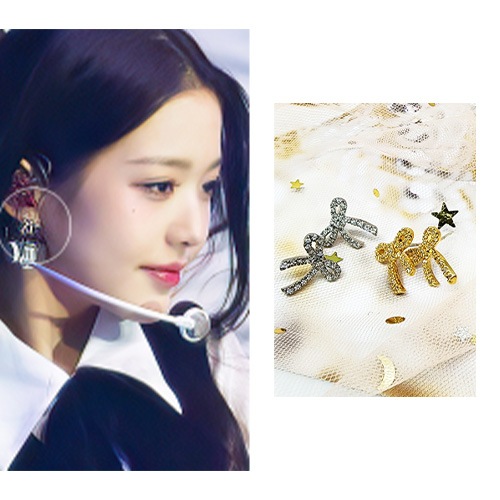 [アイブチャンウォニョン/レッドベルベット/エスパー着用]ブリングミニリボンイヤリング/韓国ファッション 芸能人着用 韓国人気ブランド