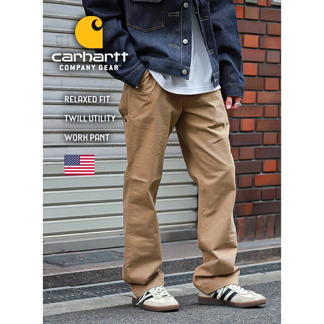 CARHARTT カーハート リラックス ワーク ツイル パンツ RELAXED FIT TWILL UTILITY WORK PANT DARK/KHAKI ( 緑 カーキ USA製 ボトムス B3 8,984円