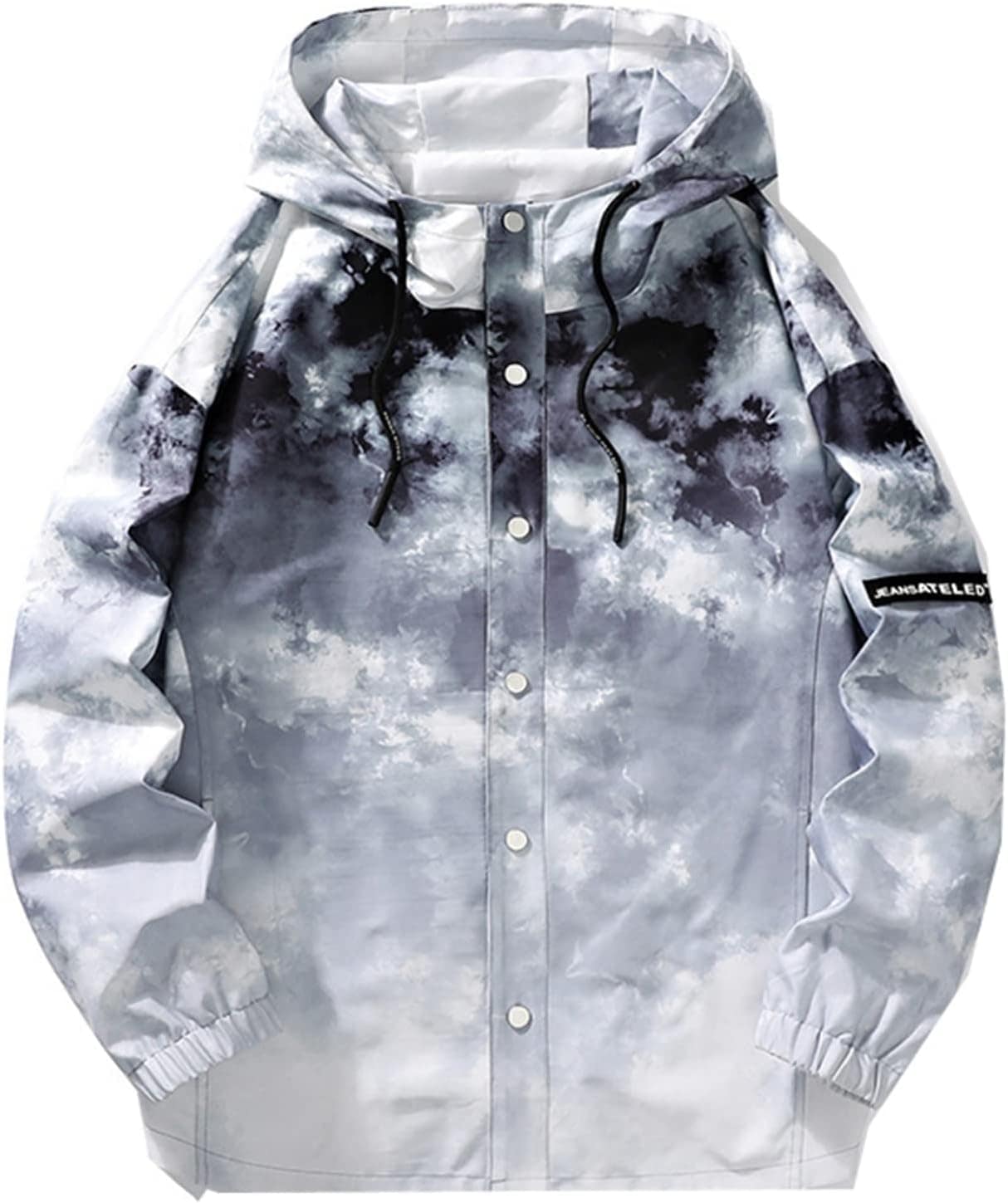 春秋 ジャケット 男性用 ウインドブレーカー タイダイ染め 長袖 フード付き ジップアップ 総柄 カジュアル 保温性 流行し トレーナー ブルゾン ジップアップ ソフト ハンサム 防風 耐久
