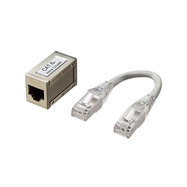 （まとめ） サンワサプライ RJ-45クロス変換キット（カテゴリ6A） シルバー ADT-EX-CRS6A (×2セット)