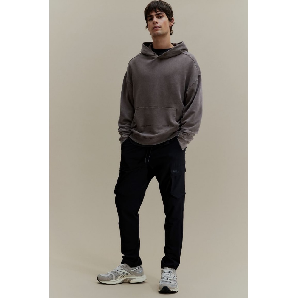H&M カーゴスポーツジョガーパンツスリムフィットドライムーブブラック