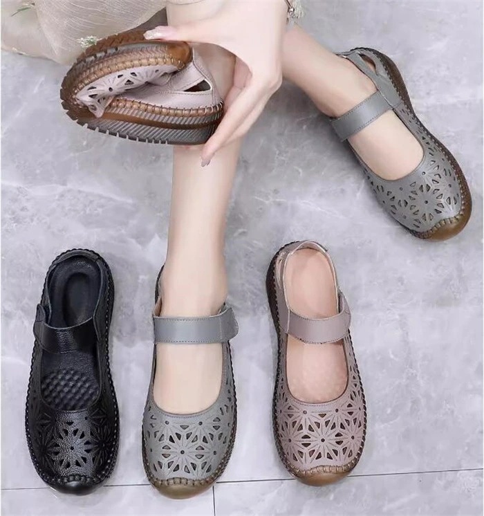 シニア フラットサンダル レディース コンフォート ぺたんこ サンダル 歩きやすい 本革 軽量 レザー ストラップ クロス 履きやすい 主婦 OL 母の日 プレゼント 柔らかい 普段 人気