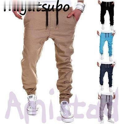 ジョガーパンツ メンズ 運動着 カジュアル ロングパンツ 裾リブ スポーツ ウエストゴム 紐付き ゆったり 大きいサイズあり 春 夏 秋 無地 スウェットパンツ