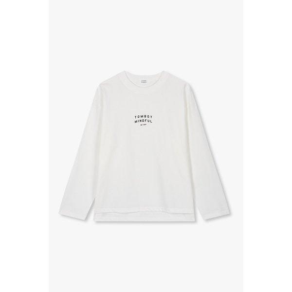 レタリングプリント長袖Tシャツ 9196122111001