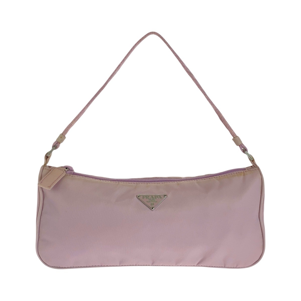 テスート 三角ロゴプレート ピンク シルバー金具 ナイロン ハンドバッグ アクセサリーポーチ レディース 410967