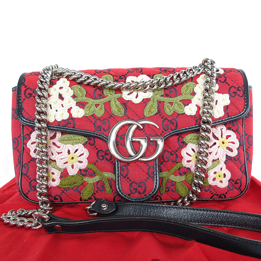 グッチ GUCCI ショルダーバッグ GGキャンバス レッド系 レディース 443497 s0325g