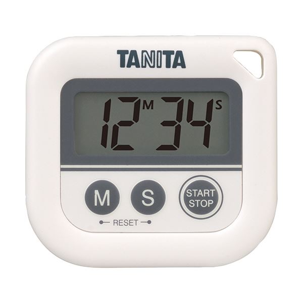 （まとめ）タニタ デジタルタイマー 丸洗いタイマー100分計 ホワイト TD-376N-WH 1個 (×3セット)