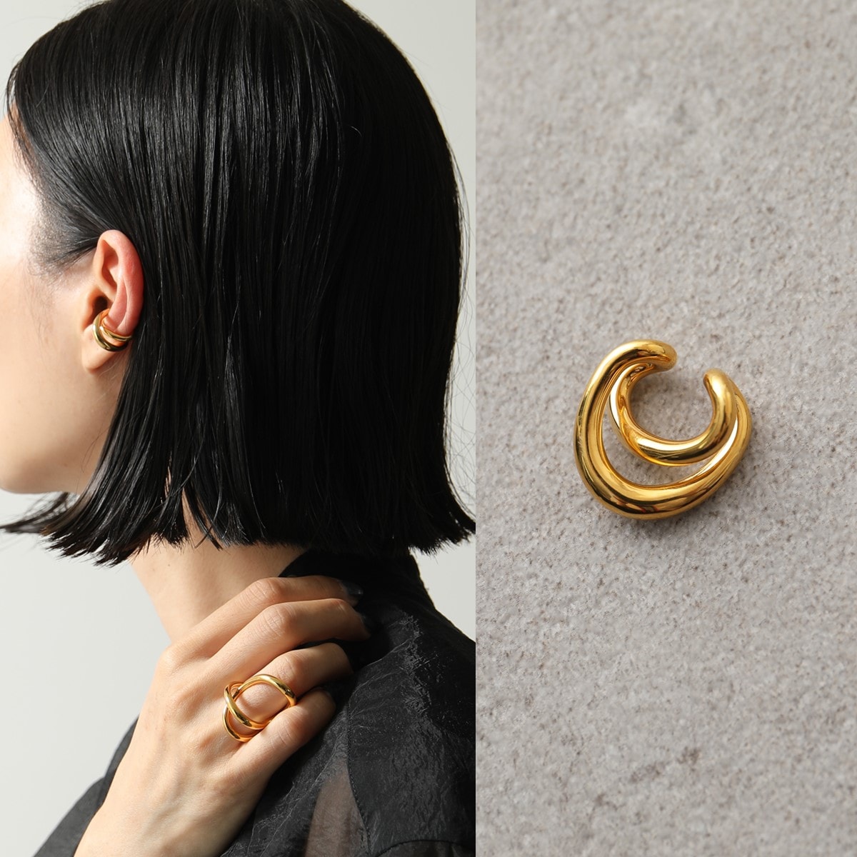 Charlotte Chesnais シャルロットシェネ イヤーカフ Initial Ear Cuff 19BO081VER レディース 18Kゴールドメッキ イヤカフ 片耳販売 アクセサリー VER