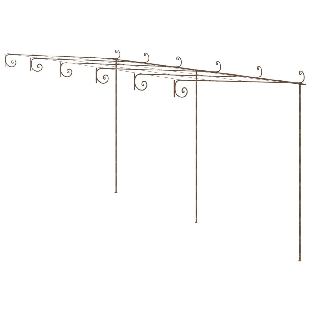 ガーデンパーゴラ アンティークブラウン 6x3x2.5m 鉄製
