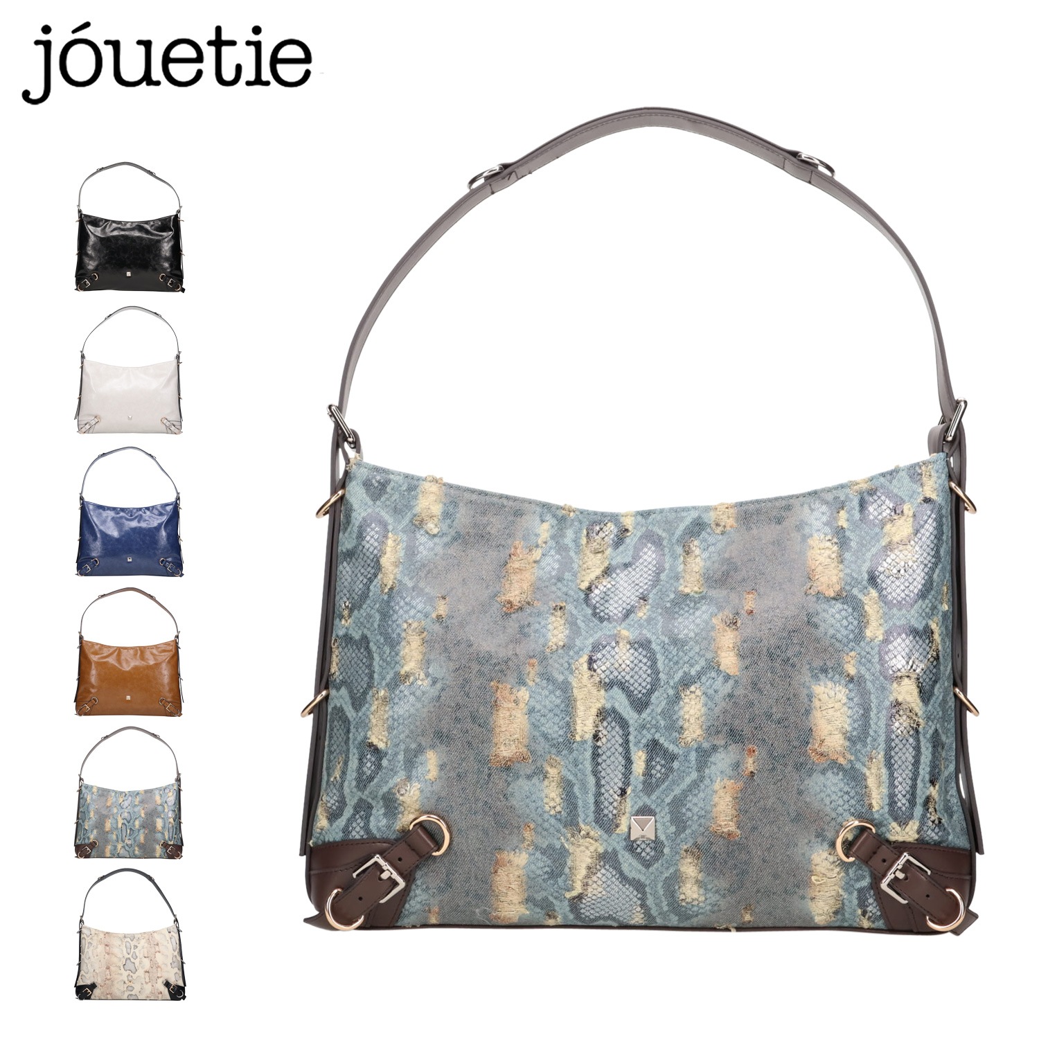 ショルダーバッグ ベルテッド レディース A4 大容量 斜めがけ 軽量 蛇柄 JUT-82050B