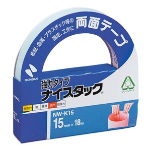 (まとめ) ニチバン ナイスタック 両面テープ 強力タイプ 大巻 15mm×18m NW-K15 1巻 (×10セット)