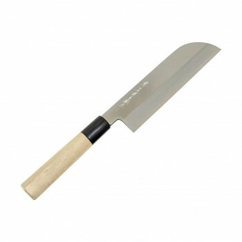 日本製　堺の包丁　堺一文字吉国作 白二鋼 鎌薄刃　包丁195mm