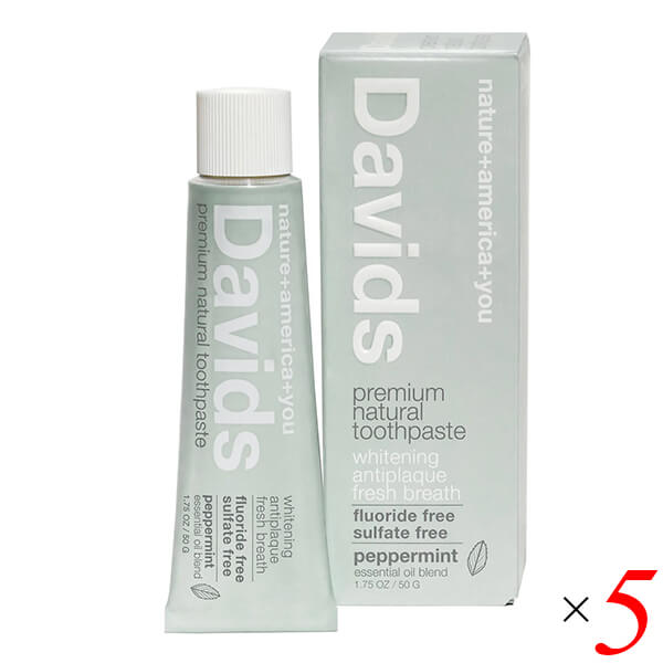 Davids デイヴィッズ ホワイトニングトゥースペースト ペパーミント 50g 5個セット