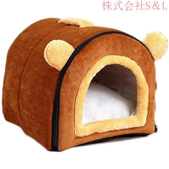 犬 ドーム型ベッド ペットベッド 犬猫用 ペットハウス ねこハウス 犬小屋 猫 ブラック テント ペットクッション 室内用 暖かい 洗える 折りたたみ ふんわり 肌触 5,262円