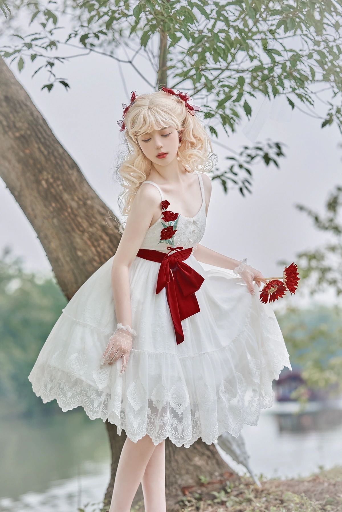 JSKジャンパースカートはな刺繍ロリータ ワンピース ドレスコスプレ かわいい レトロイベントお嬢様 蝶結び メイド学生卒業式入学式 A375 6,676円