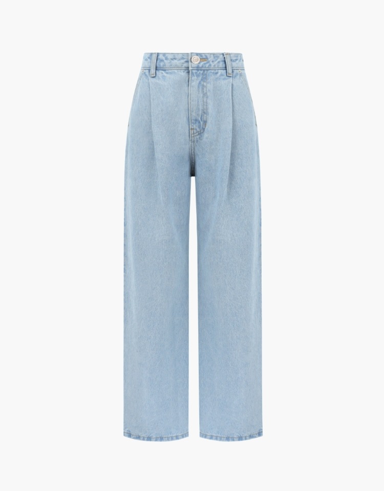 【DEPOUND】 PINTUCK DENIM PANTS : LIGHT BLUE
