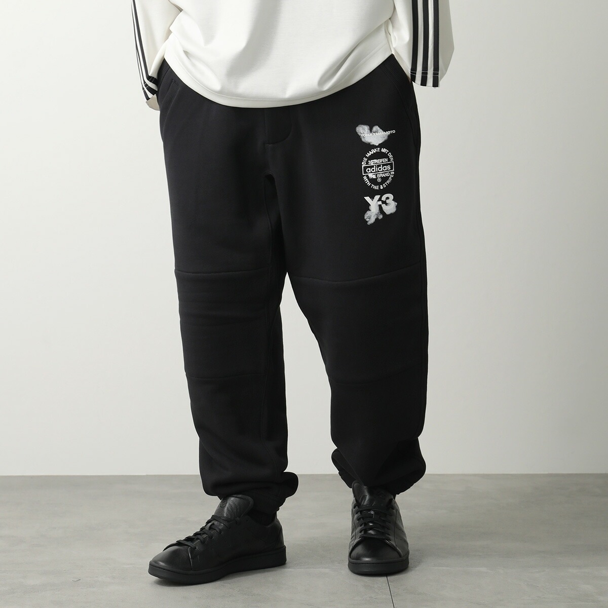 Y-3 ワイスリー スウェットパンツ CUFFED TRACK PANT カフ トラックパンツ JX7267 メンズ コットン ロゴ ジョガーパンツ BLACK