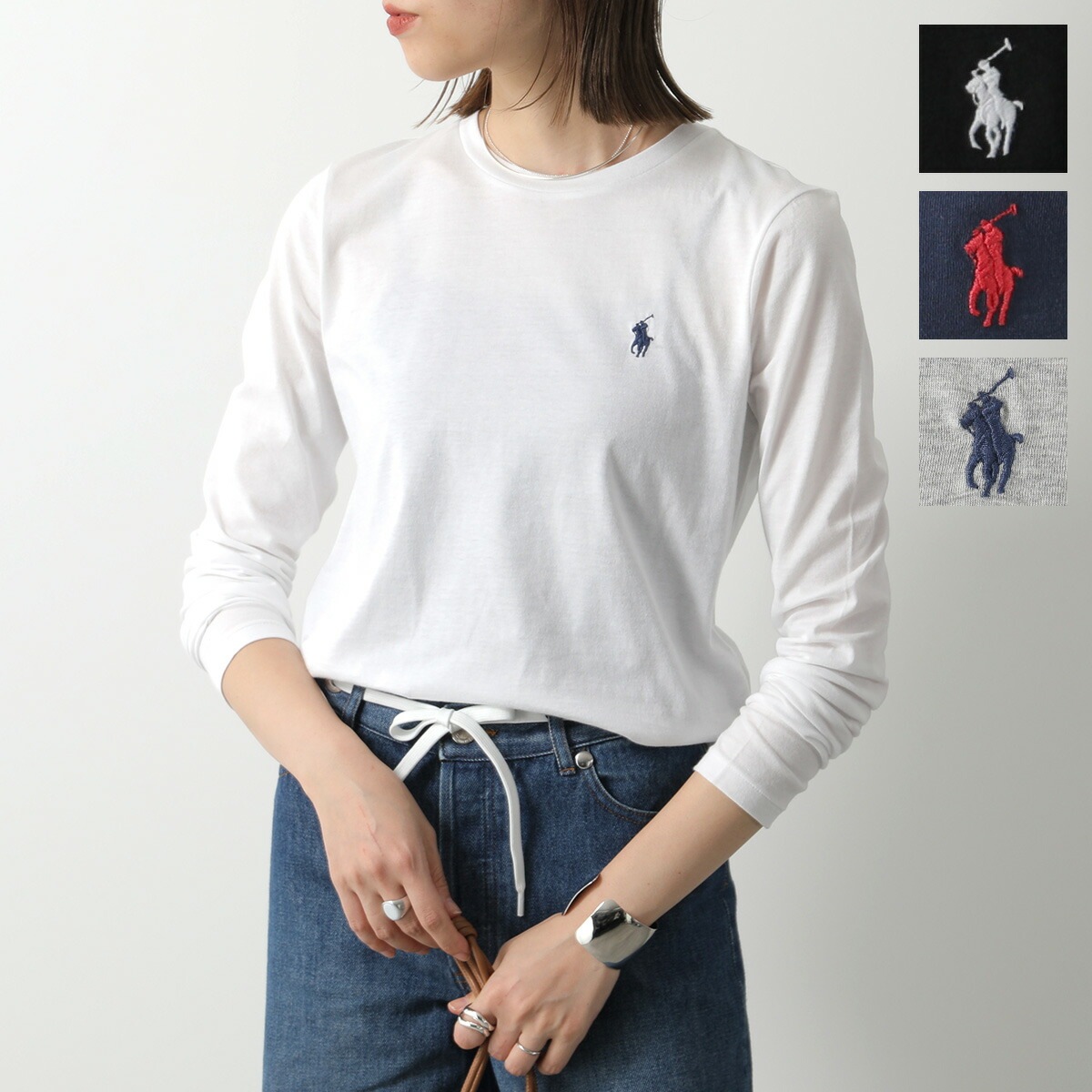 Polo Ralph Lauren ポロ ラルフローレン 長袖 Tシャツ NEWLSRLTPP-LONG SLEEVE-T-SHIRT 211898699 レディース ロンT カットソー ポニー 刺繍