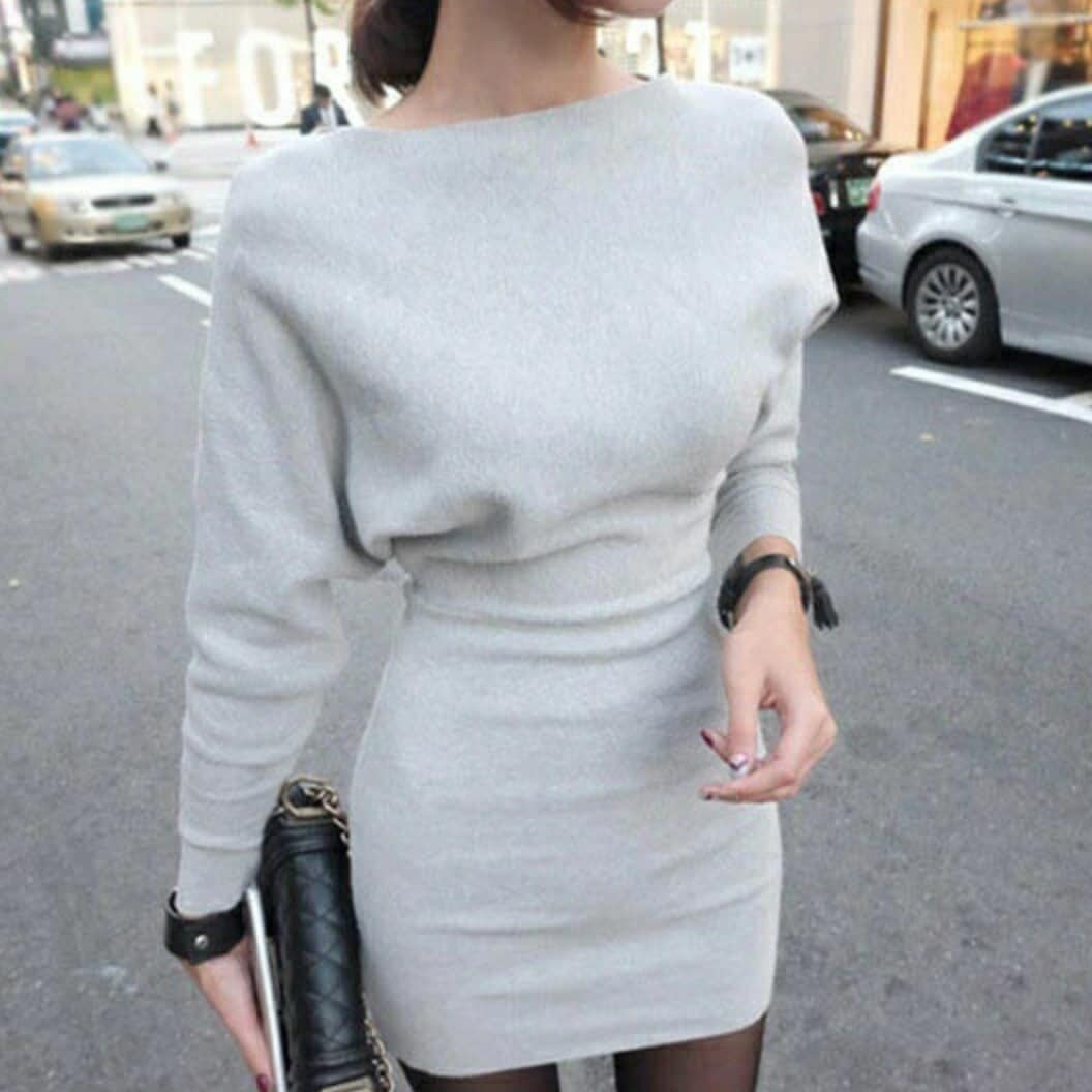 ワンピース　膝丈　膝上　オフショルワンピース　ニットワンピース　ミニスカート　タイトスカート　キャバドレス　長袖　ハイウエスト　オフショル　フレア　タイト　スリム　キレイ目　セクシー　ギャル　大人
