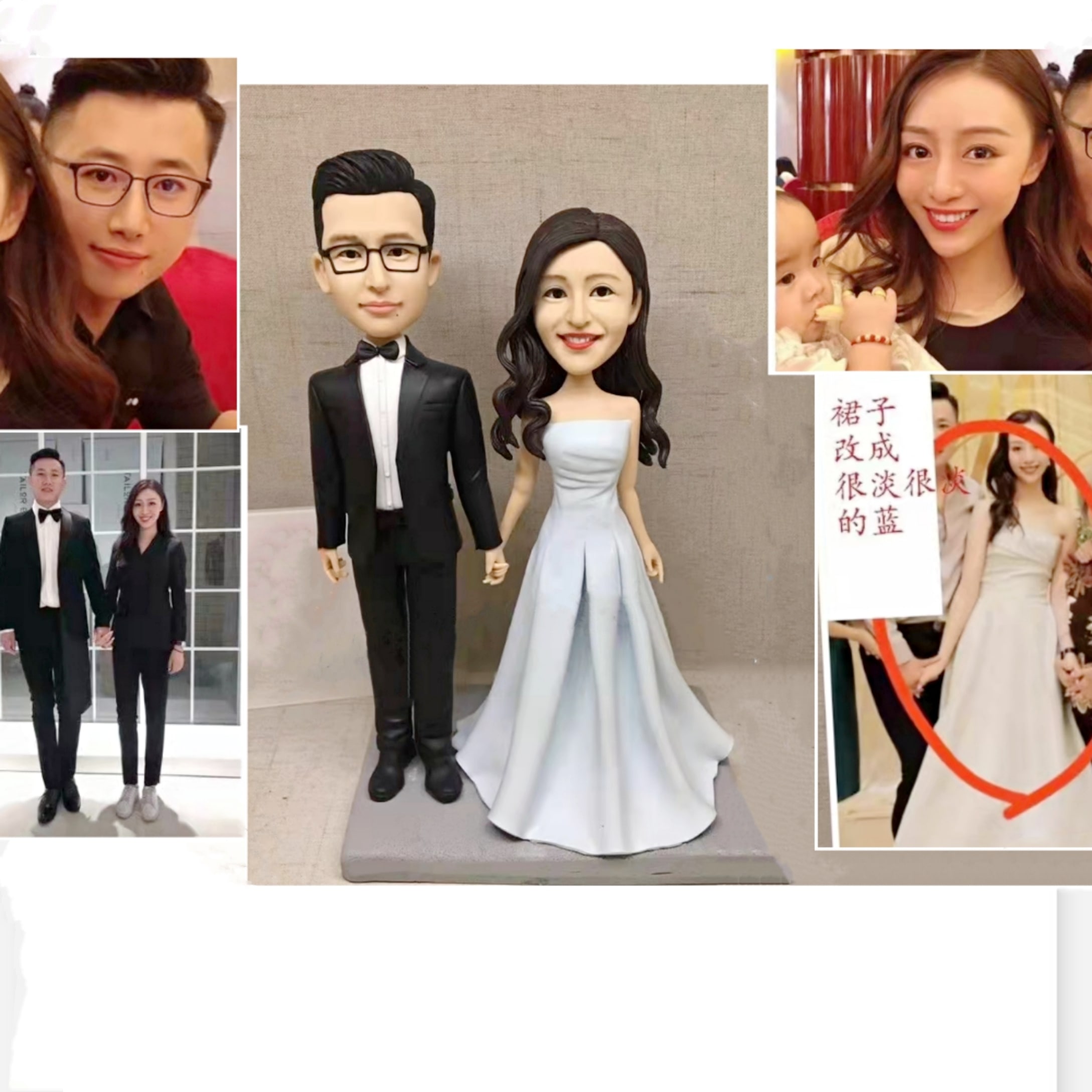 【オーダーメイド】3D肖像画 似顔絵 人形 フィギュア 結婚祝い 周年記念日 カップル 彼氏 彼女 夫婦 両親 贈呈品 記念品