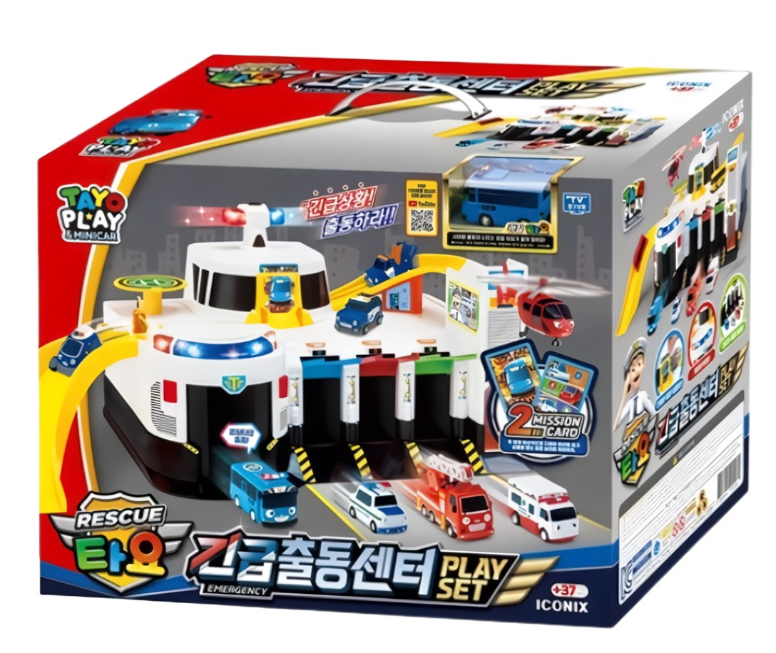 【全国送料無料】タヨタイヨー 緊急出動センター プレイセット 警察タヨーミニカー付き 光と音の効果 出動ごっこ 知育玩具 韓国アニメ