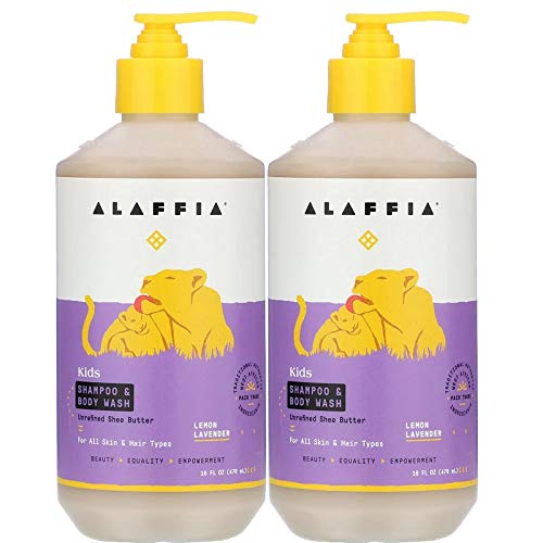 【2個セット】Alaffia Everyday Shea Shampoo & Body Wash Lemon Lavender for Babies and Kids 475ml+475ml シャンプ