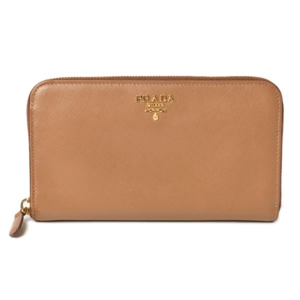 財布 PRADA 長財布 1M0506 SAFFIANO METAL/型押しレザー CARAMEL/キャラメル