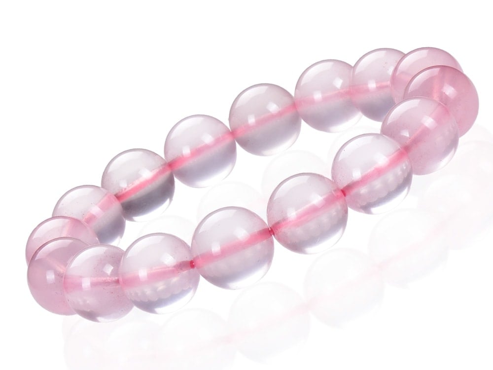 ローズクォーツ ブレスレット 12mm モザンビーク産 パワーストーン ブレスレット メンズ レディース 天然石 数珠 アクセサリー レディースブレスレット パワーストーンブレスレット 天然石ブレスレ