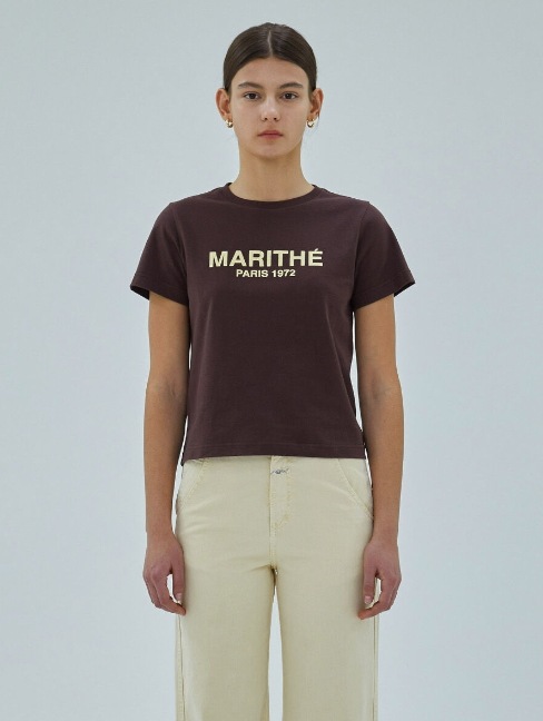 【MARITHEFRANCOISGIRBAUD】 W REGULAR LOGO TEE : BROWN