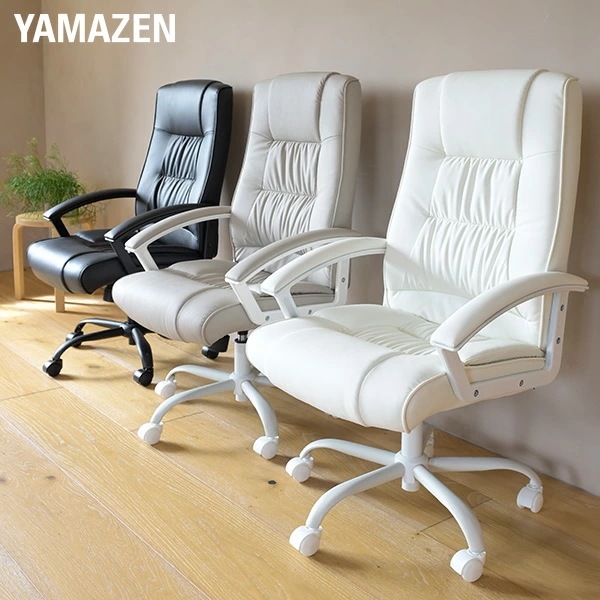 オフィスチェア ハイバック レザー 合皮 幅63 奥行67 高さ108-118cm