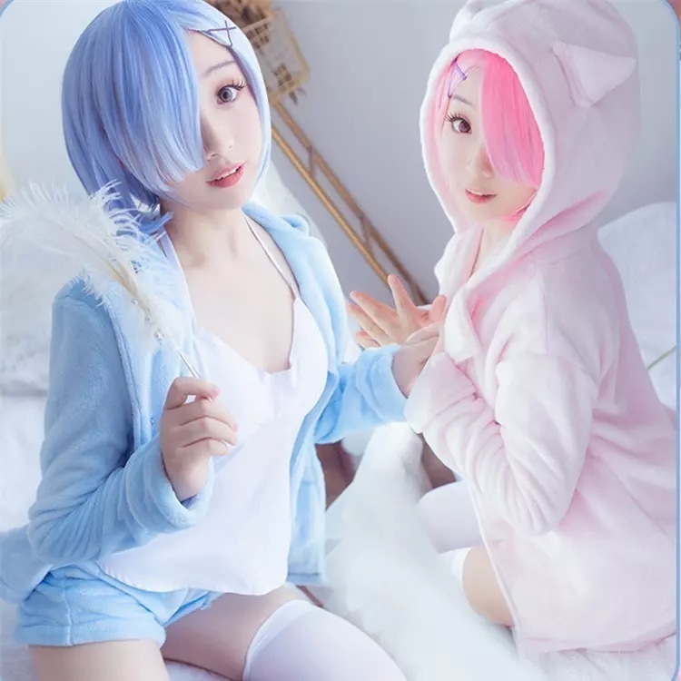 ゼロから始める异世界生活ラムライムコスプレ可爱い猫ちゃんホームフード付きパジャマ