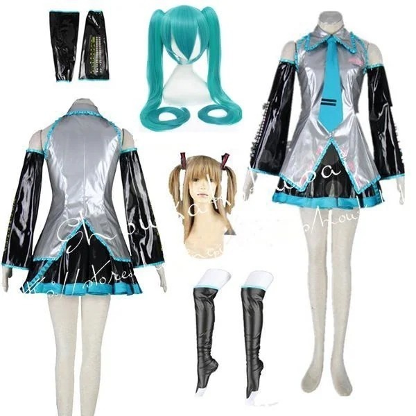 【最安値挑戦】子供用大人用 ボーカロイドシリーズ 初音ミク コスプレ衣装ウィッグ 靴 変装 仮装 コスチューム 撮影 祭り