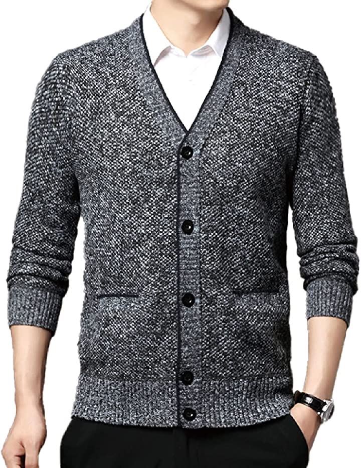 カーディガン メンズ ニット ビジネス カジュアル 裏起毛(ダークグレー, XL)