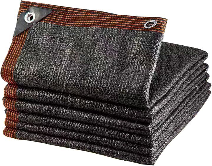 遮光ネット 日よけ シェード 防塵 ポリエチレン ベランダ カーポート ルーフ ヤード パーティー 廊下(黒, 2Mx8M)