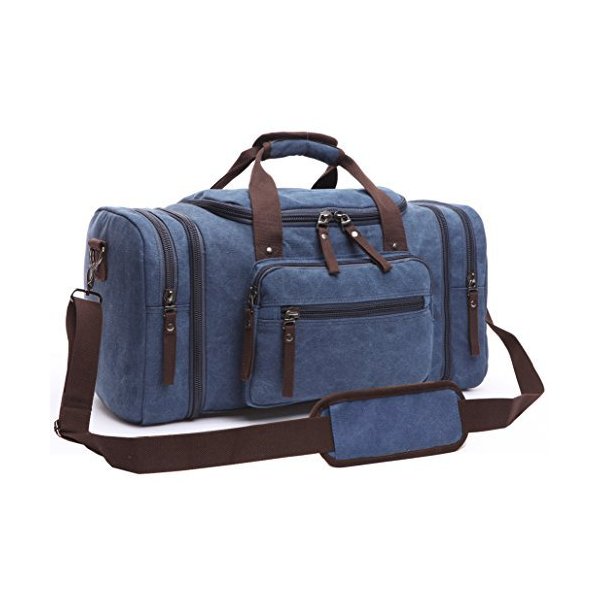 Canvas Duffel Bag, Aidonger Vintage Canvas Weekender Bag Travel Bag Sports Duffel with Shoulder Stra