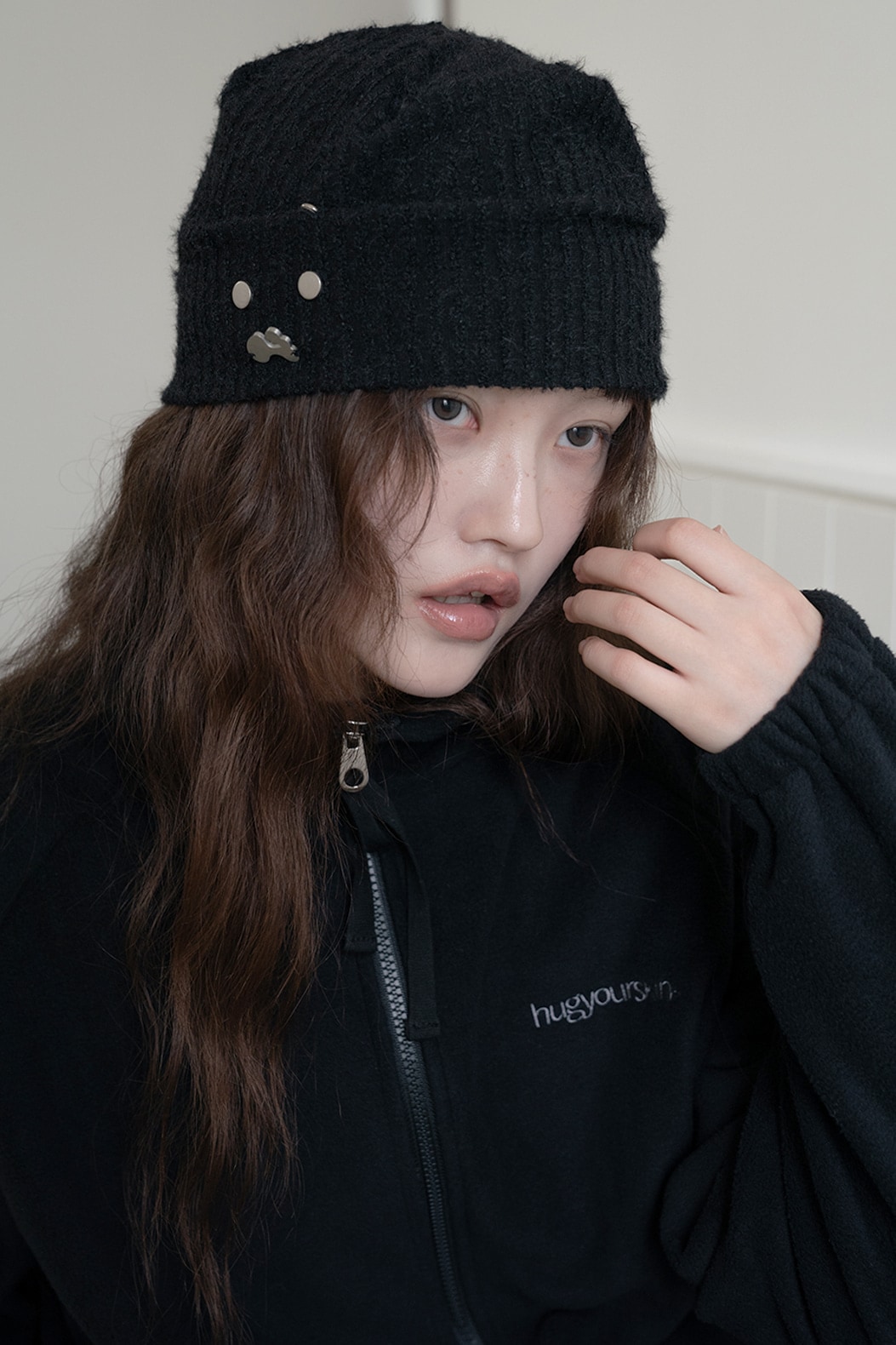 【HUGYOURSKIN】 FURRY TUCKED BEANIE : 3COLORSニット帽