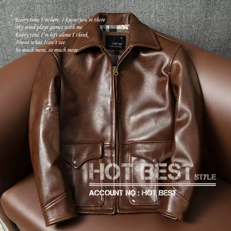 1.5mm カウハイド 復刻30sスタイル レトロ シングルライダース メンズ 革ジャン レザージャケット オイルレザー クロム鞣し 牛革 18,318円